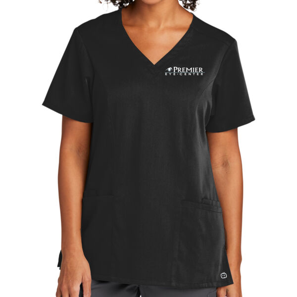 Wink Women's Premiere Flex V-Neck Top - Printed Logo Thumbnail