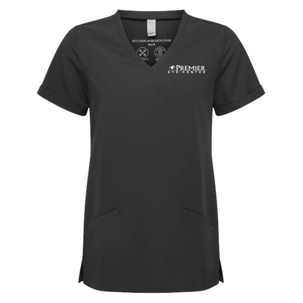 Onna Women's Invincible V-Neck Stretch Scrub Top - Printed Logo Thumbnail
