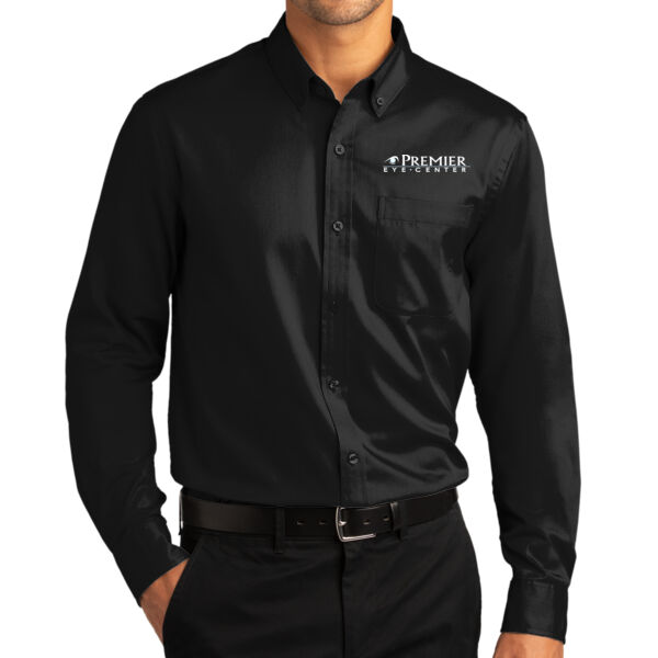 Port Authority Long Sleeve SuperPro React Twill Shirt - Printed Logo Thumbnail
