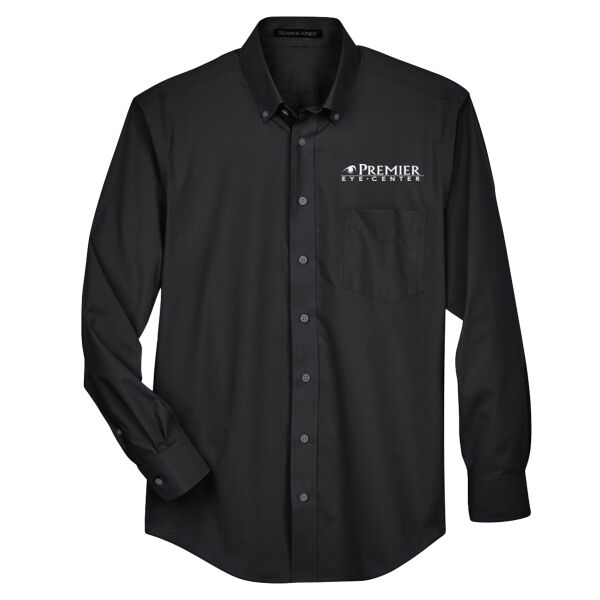 Devon & Jones Men's Crown Collection Broadcloth Woven Dress Shirt - Printed Logo Thumbnail