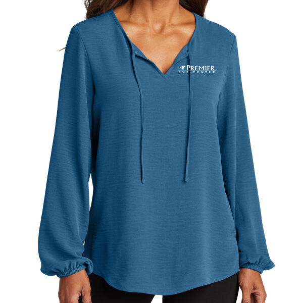 Port Authority Women's Textured Crepe Blouse - Printed Logo Thumbnail