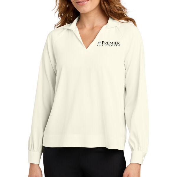 Mercer+Mettle Women's Long Sleeve Buttery Soft Popover Blouse - Printed Logo Thumbnail