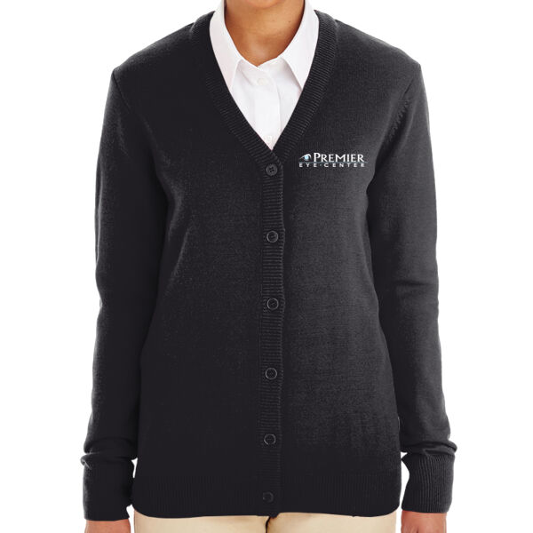 Harriton Women's Pilbloc V-Neck Button Cardigan Sweater - Embroidered Logo Thumbnail
